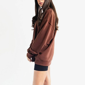 Sweat-shirt à capuche pour femme avec logo personnalisé, streetwear, 100% coton, respirant, imperméable, épaules tombantes, haute qualité - Product Image 5