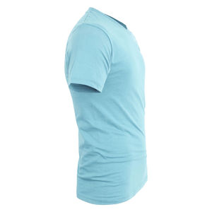 T-shirt d'été pour homme de haute qualité, col en V, 100 % coton, respirant, motif uni, en tissu peigné, écologique, décontracté, tricoté, vierge - Product Image 4