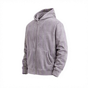 Vente en gros Nouvelle Arrivée Sweat à capuche zippé pour homme, 100% Coton, Grammage lourd, Délavé à l'acide, Style vintage, Grande taille, Logo personnalisé, Hiver - Product Image 6