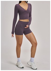 Highly Professional Women,s Slim Fit Workout Sportswear Set Includes High Waist Leggie <b>Bra</b> Plus Size Anti-Bacterial Washed Solid - Product Image 2