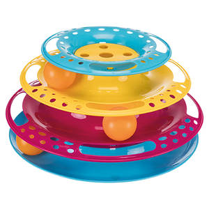 Juguete Interactivo y de Movimiento para Mascotas, Torre Circular de Plástico, 25 cm/13 cm - Product Image 1