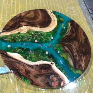 NEW DESIGN Custom Handmade Solid Wood <b>Epoxy</b> Resin River <b>Table</b> Natural Live Edge Dining <b>Table</b> Luxury Furniture OEM ODM - Product Image 4