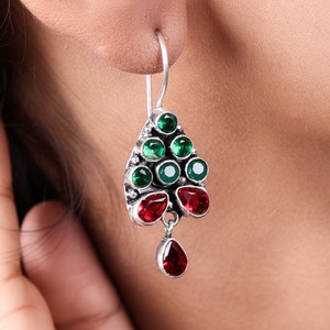 Pendientes Colgantes Étnicos Tribales Bohemios de Latón, Chapados en Plata Antigua, con Cristales de Estrás, Hechos a Mano, Vintage, para Mujer, para Boda, de Alta Gama - Product Image 5