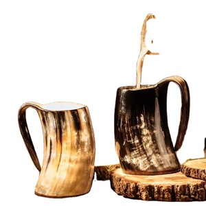 TASSE DE CORNE À BOIRE RUSTIQUE AVEC POIGNÉE POUR LA BIÈRE Café au Prix de gros Viking Drinking Coffee Tankard Mugs à - Product Image 5