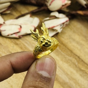 Anillos de conejo de diseño único, estilo bohemio, de latón, con baño de oro de 18k, para mujer, joyería llamativa con diseño de zorro y conejo, para venta al por mayor/OEM/ODM - Product Image 2