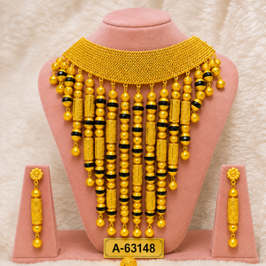 MOLL JEWELLERS 24K Gold Plated <b>Ball</b> Necklace Earrings Set Crystal Rhinestone for Women Wedding Classic Alloy Jewelry A-63146 - Product Image 3