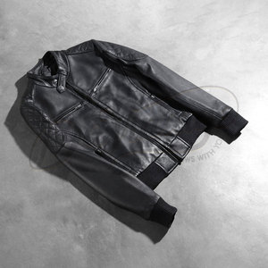 Premium Women Blue Real <b>Leather</b> Biker <b>Jacket</b> Slim Fit Soft Sheepskin Moto Coat Fashion Quilted Shoulder <b>Leather</b> Outerwear - Product Image 5