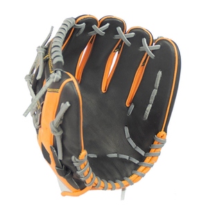 Leather Baseball Glove Right-Handed Outfield Full Finger H-Web <b>Hook</b> And Loop Closure Non-Slip Adult Size - Product Image 2