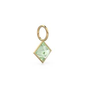 Prasiolita 5mm, colgante de oro macizo amarillo de 14k con engaste para joyería / Piedra de nacimiento de febrero / Amatista verde talla princesa - Product Image 6