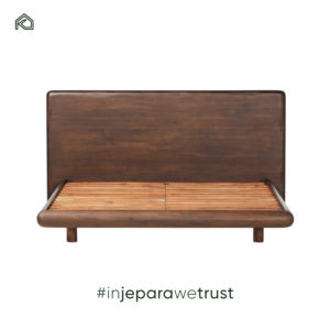 Lit en bois moderne de qualité professionnelle en acajou et cadre de lit king size pour mobilier de chambre d'hôtel de villégiature - Upin - Product Image 2