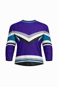 Jersey de Hockey sobre Hielo Unisex, Manga Tres Cuartos, Diseño Sublimado a Rayas, Absorbe la Humedad, Corte Regular, Ropa para Adultos - Product Image 1