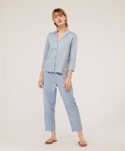 Conjunto de Pijama de Manga Larga para Mujer, Pantalones Capri, Ropa de Dormir Transpirable, Ropa Cómoda para Estar en Casa, Ropa de Dormir Informal y Suave para Primavera - Product Image 6