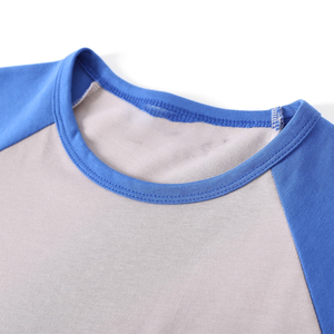 T-shirt Raglan Bicolore Personnalisé ODM OEM 100% Coton Tricoté Col Rond Manches Courtes Homme Décontracté Impression Logo Personnalisé Vente en Gros - Product Image 3