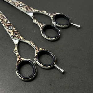 Hair Styling <b>Barber</b> Scissors 2 Piece <b>Sets</b> Top Surgical Grade Stainless Steel Made Hand Crafted Printed <b>Barber</b> Scissor - Product Image 3