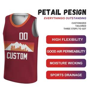 Maillots de basket-ball personnalisés imprimés par sublimation, légers, respirants, en polyester, uniforme d'équipe pour les entraînements et les matchs d'été - Product Image 5