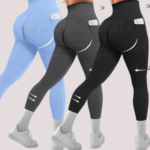 Shorts de Yoga con Logo Personalizado para Mujer, Pantalones Cortos Deportivos para Gimnasio, Ropa Deportiva sin Costuras, Cintura Elástica, Diseño a Cuadros, para Entrenamiento y Running - Product Image 1