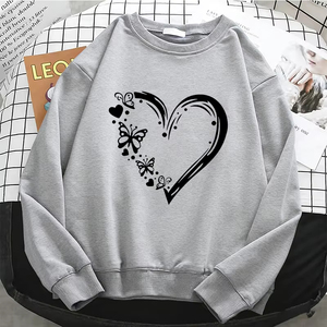 Sudaderas con capucha para mujer, profesionales, de nueva calidad, a la moda, con diseño de corazón y mariposa, sudaderas con capucha para mujer, sudadera de lana cálida, suave y transpirable - Product Image 4