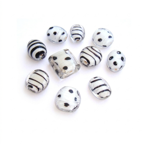 Perles en verre soufflé à la main en vrac pour la fabrication de bijoux, bracelets et colliers |   Perles de verre décoratives pour artisanat DIY - Product Image 1