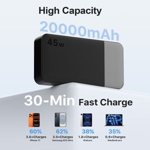 Cargador Portátil de Bolsillo de 20000mAh 45W PD 3.0 para Teléfono, Tableta y Portátil - Product Image 3