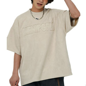 T-shirt surdimensionné personnalisé pour homme, en coton 100% tissé gaufré, à épaules tombantes, style streetwear, fabricant de vêtements OEM sous marque privée - Product Image 3