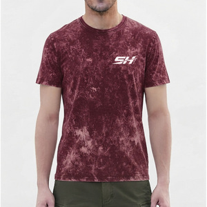 T-shirt pour homme de haute qualité, col rond, effet délavé, coupe décontractée, en coton lavé, style streetwear décontracté, t-shirt pour homme effet délavé - Product Image 1