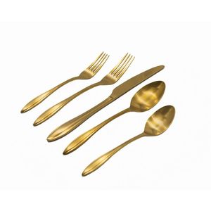 Flat Edge <b>Wedge</b> Handle Stainless Steel Cutlery <b>Set</b> Silverware Spoon Fork Knife Flatware <b>Set</b> Dining Tableware - Product Image 2