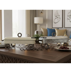 Latest Collection Metal Food <b>Warmer</b> Set of Three Different Sizes Luxury Tabletop Food Supplies Metal Hotpot - Product Image 3