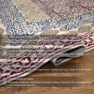 Decorative Handmade Cotton Bohemian Geometric Pattern Pet Friendly Eco-Friendly <b>Thin</b> Flat Pile Floor <b>Rug</b> for Modern Homes - Product Image 5