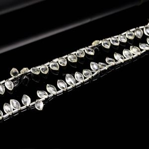 Perles d'améthyste verte naturelle facettées en forme de marquise, perles d'améthyste verte percées sur le côté, perles de pierres précieuses pour la création de bijoux 7x12-8x13MM 8 pouces - Product Image 6