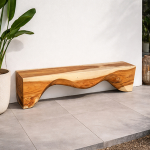 Banco Minimalista en Forma de M de Madera Maciza de Suar Exótica de Alta Gama, Distribuidor Mayorista de Muebles Decorativos - Product Image 6