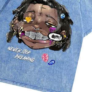 OEM Custom Design 100% Cotton Made Drop Shoulder Over Sized T Shirts With Vintage Wash With All Over Custom Screen Printing - Product Image 4