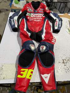 Combinaison de motard en cuir de vachette véritable, deux pièces, coupe-vent, de qualité supérieure, très vendue - Product Image 5