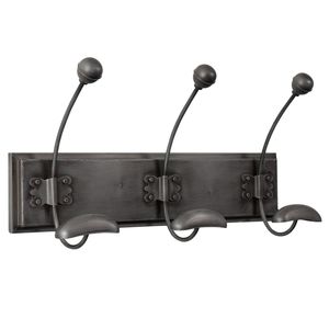 Wholesale Industrial Black Iron Wall Mounted Coat <b>Rack</b> <b>Heavy</b> <b>Duty</b> Metal Key <b>Clothes</b> Hanger Rail Plate with 4 Double Loops Hooks - Product Image 6