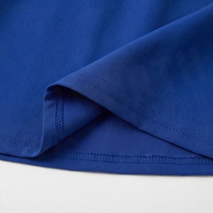 Jupe courte trapèze pour femme, couleur unie, taille élastique, respirante, décontractée, bleue, en polyester - Product Image 6