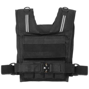 Gilet lesté réglable de 35 lb avec poids en fer et épaulettes réfléchissantes pour l'entraînement physique - Product Image 3
