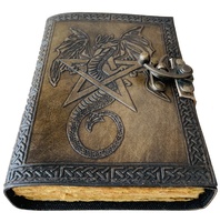 Vintage femmes carnet de croquis Dragon grand livre ombres étoile pentagramme Journal blanc Grimoire DND Deckle vieilles Pages spirale cadeau