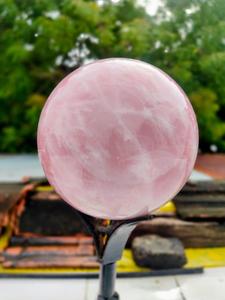 Esfera pulida de cuarzo rosa, decoración para el hogar, forma circular de piedra semipreciosa - Product Image 2