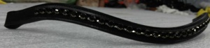 Elegante banda de cejas de cuero genuino con acentos de cristal caros para caballos Producto de cuero indio - Product Image 4