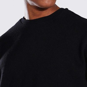 Ensemble deux pièces décontracté d'été pour hommes, sur mesure, respirant, tricoté uni, t-shirt et short, service OEM, couleur contrastée - Product Image 3