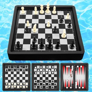 Acacia Wood 3-in-1 Chess Checkers <b>Backgammon</b> <b>Set</b> Wholesale | Handcrafted Board Game - Product Image 5