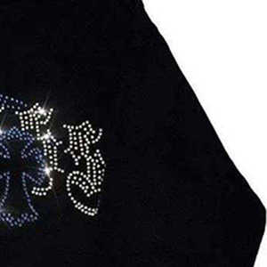 Blouson Streetwear Unisexe à Capuche Entièrement Zippé avec Croix Gothique en Strass, Noir Oversize, Cristaux Scintillants Argent et Bleu, 2026 HD - Product Image 6