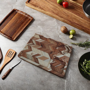 Tabla de cortar de espiga de Acacia grande, bloques de cortar naturales aptos para alimentos, accesorios para cocinar - Product Image 5