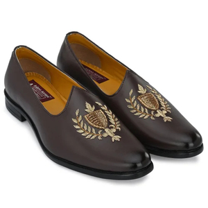 Chaussures de cérémonie pour hommes, style indien traditionnel, broderie, Neob Ventures, pour mariage et fêtes Nagra. - Product Image 5