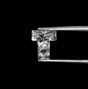 1.25 CT 7.6 X 6.4 MM, T Shaped Unique Cut Lab Grown DEF Color VVS2 CVD Diamond For Making <b>Initial</b> Jewelry & Engagement <b>Ring</b> - Product Image 1