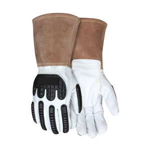 Guantes de Soldadura TIG de Cuero de Cabra y Piel de Vacuno de Primera Calidad al por Mayor, Protección de Manos para Seguridad Industrial - Product Image 1
