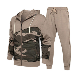 Men's <b>Camouflage</b> Hooded <b>Tracksuit</b> Full Zip Solid Color Breathable Casual Wear With Side Pockets Regular Fit Autumn Style - Product Image 6