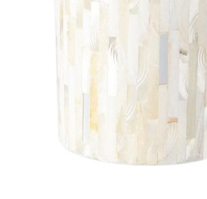 Boîtes et pots en nacre, conteneurs artisanaux géométriques ronds incrustés de coquillages pour l'affichage moderne au bureau - Product Image 4