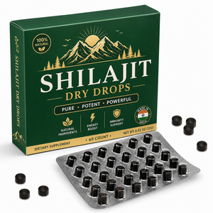 Comprimés de Shilajit de l'Himalaya Marque Blanche 200mg, Shilajit Haute Pureté, 60 Comprimés pour Hommes et Femmes, Approvisionnement en Gros, Gouttes Sèches de Shilajit - Product Image 1