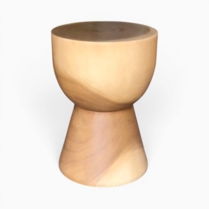 Dried Solid Suar Wood <b>Stool</b> Natural Grain Hand Carved Accent Side <b>Table</b> Modern Rustic Monkey Pod Wood End <b>Table</b> for Living Room - Product Image 3