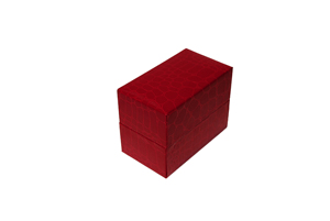 Boîte de rangement pour montres rectangulaire à motif crocodile avec intérieur en velours protecteur et design en carton 52x47x37mm - Product Image 3